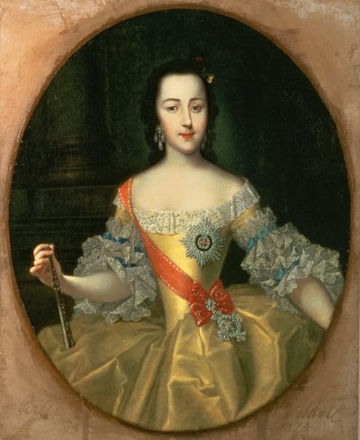 Porträt der Großfürstin Jekaterina Alexejewna, später Katharina II., ca. 1745 von Georg Christoph Grooth